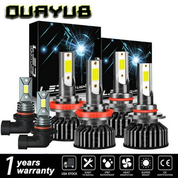 For Lexus ES330 2005-2006 Combo LED Headlight Hi-Low Fog Light Bulbs Kit