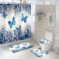 thumbnail image 4 of CSCHome Butterfly Shower Curtain, Waterproof Fabric for Bathroom, Shower Curtain Machine Washable, 71X71inch, Blue, 4 of 5