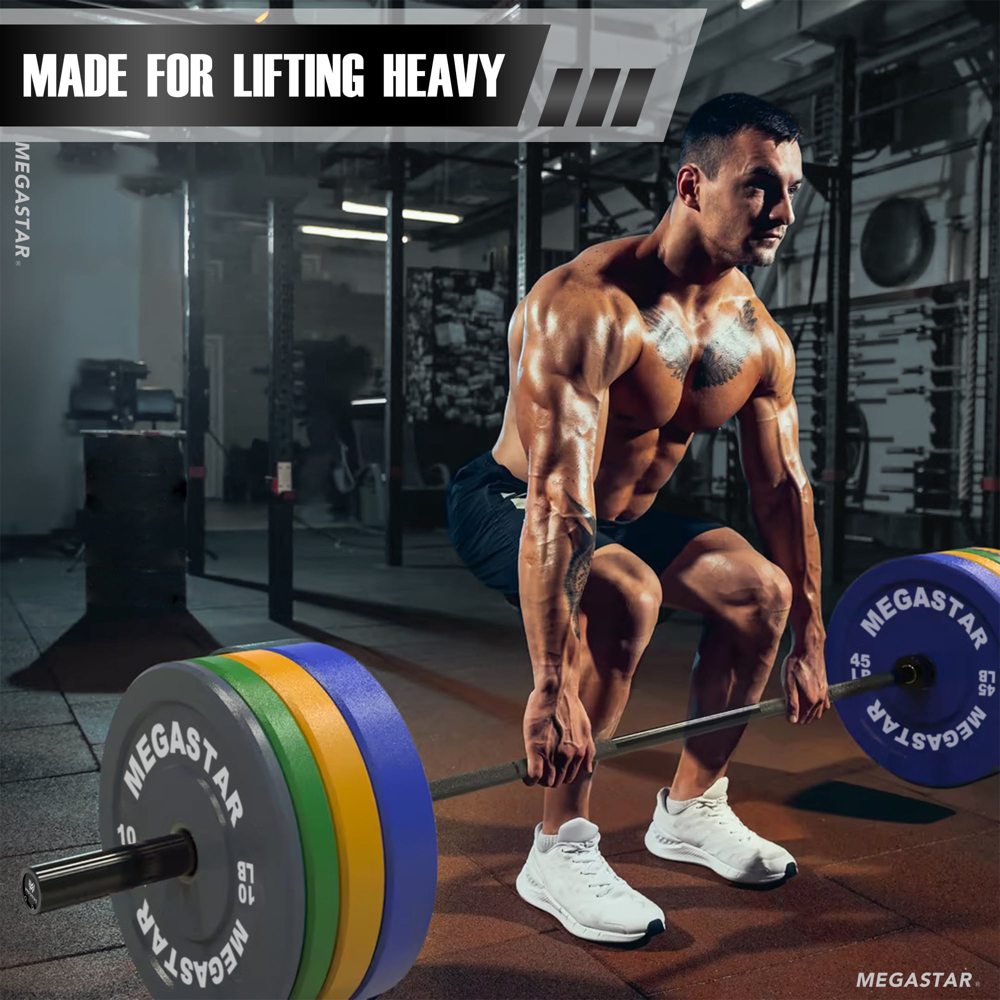 7ft Olympic Barbell, Barbell for Weightlifting and Powerlifting 45lb, Olympic Bar for 1500lbs Capacity, Weight Bar Fit 2" Standard Weights