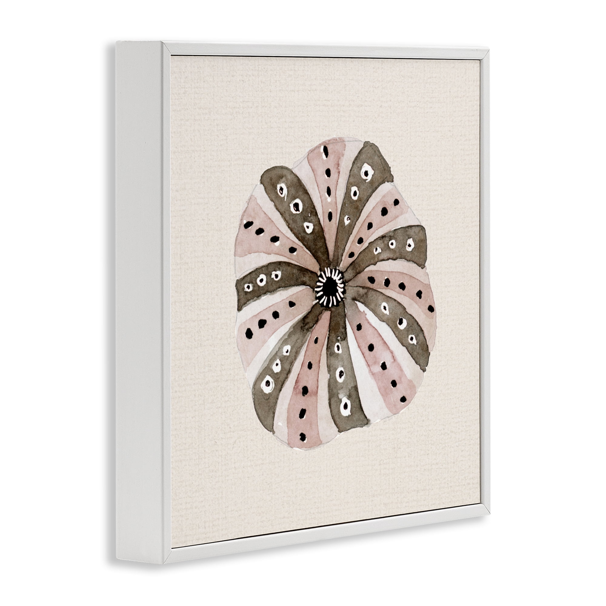 Stupell Industries Taupe Striped Sea Urchin White Framed Giclee Art, design by Lanie Loreth