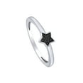 thumbnail image 4 of Black Natural Diamond Accent Star Ring For Women in 14K White Gold Plated 925 Sterling Silver Color Enhanced(0.03 Cttw,I2-I3 Clarity)-9.5, 4 of 7