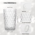 thumbnail image 3 of NANAHuang Vintage Drinking Glass Set of 4,12 oz Embossed Floral Drinkware Set,Green Drinking Glasses Cups Wine Glasses Colored Glassware for Whisky,Beer,Juice,Cocktail,Heavy Duty, 3 of 8