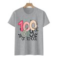 thumbnail image 4 of IROINNID Women's Casual Fashion T-shirt Short Sleeve Happy 100th Day Of School Printed Round Neck Tops, 4 of 7