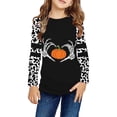 thumbnail image 2 of Likimi Toddler Girls Halloween Tshirt Hallowmas Pumpkin Print Long Sleeve Crew Neck Shirts For Girls Loose Fit Fashionable Tops White Size 3-4 Years, 2 of 4