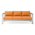 thumbnail image 6 of Modway Shore Outdoor Patio Aluminum Sofa in Silver Orange, 6 of 10