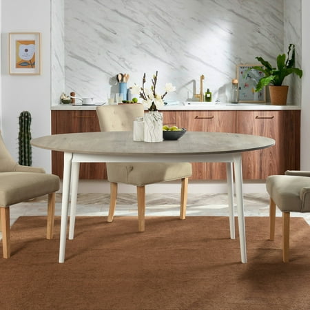Homylin Dining Table 63 Modern Oval For 4 6 In Vintage Oak Canada Homylin Dining Table 63 Modern Oval, Oval Wood Dining Table For 6