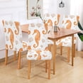 thumbnail image 2 of Yayeee 2 Pack Dining Chair Covers Stretch Parson Chairs Slipcovers Seat Protector, Orange Seahorse, 2 of 6
