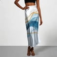 thumbnail image 2 of SAWOBUUN Womens Ombre Satin Maxi Skirt Elastic Waist Silky Bodycon Long Skirt Casual Summer Skirt, 2 of 7