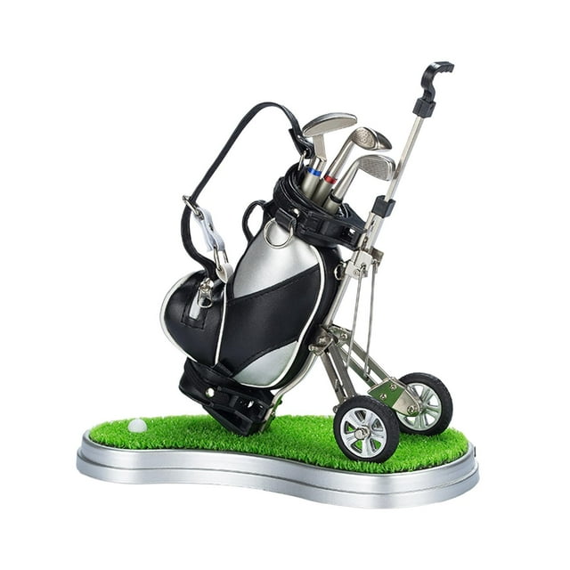 Bolsa de Golf, portalápices en miniatura, recuerdo de Golf, decoración de escritorio, escritorio de Golf decorativo Negro Plata