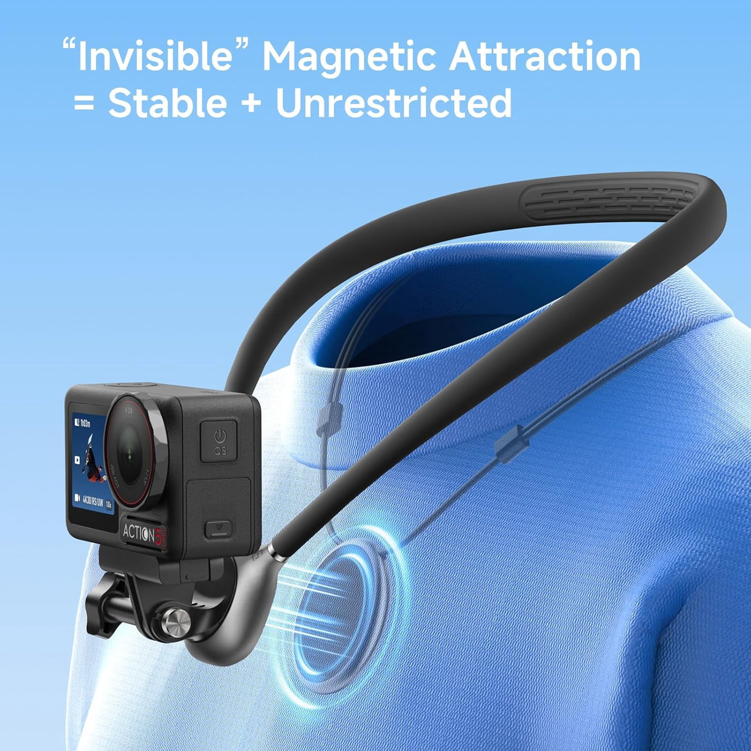Magnetic Neck Phone Holder for Video Recording POV Phone Camera POV Chest Mount for Gopro DJI Osmo, Pocket 3 Neck Mount,Ideal for Vlogging, Live Streaming, Cooking, Sports