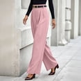 thumbnail image 4 of Mifsaly Wide Leg Dress Pants for Women High Waisted Pleated Professional Work Trousers with Pockets Flowy Business Casual Office formal Occasions Outfits Pink,M, 4 of 6
