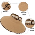 thumbnail image 3 of Sombreros de visera de ala ancha sombrero de playa de paja sombreros de cola de caballo para mujeres plegables, 3 of 5