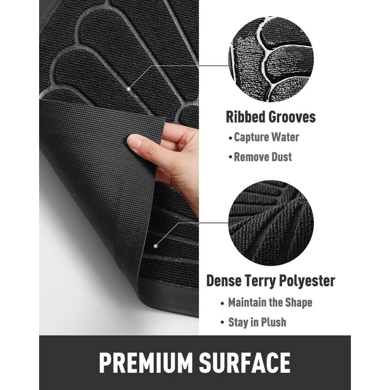 VUNATE Non-Slip Rubber Doormat, 17"x30", Black photo 6