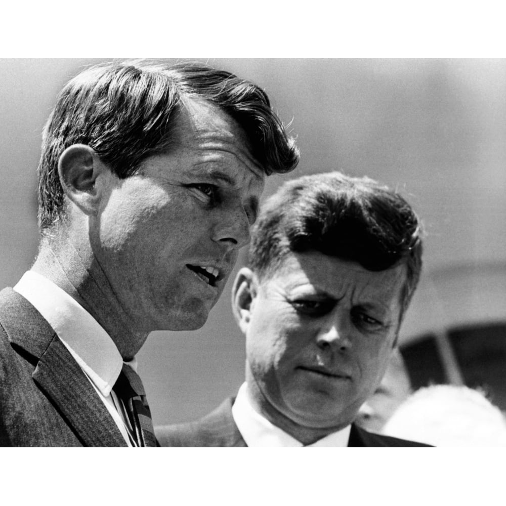 President John Kennedy And Attorney General Robert Kennedy During Ceremonies Honoring The Bravery Of Young African