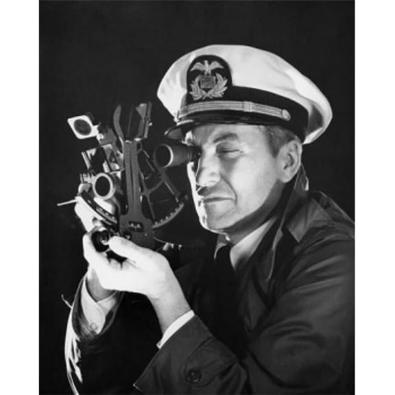 Captain Using a Sextant Poster Print 18 x 24 in.
