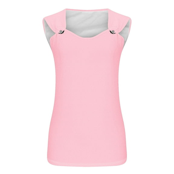 HBYJLZYG Tank Tops For Women Loose Fit, Solid Sleeveless Round Neck T-Shirt Home Top Thin Bottoming Shirt