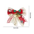 thumbnail image 3 of 2025 Christmas Bows Red Christmas Bows Outdoor Decoration 3.5×3.3in Linen Wreath Ribbon Bows with Bell for Christmas Tree Hanging Crafts Gift Bows Pendant for Xmas Home Decoration, 3 of 6