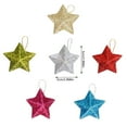 thumbnail image 3 of Apmemiss Clearance 6 Pcs Gold Glitter Star Ornaments Christmas Tree Pendant Mini Hanging Stars Plastic Gold Christmas Decorations Plastic Festive Embellishments for Holiday Parties Weddings Home, 3 of 7