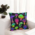 thumbnail image 6 of Pofeuu Bright Mushrooms Print Double-sided plush pillowcase Square Throw Pillow Covers Pillows Cover for Living Room Bedroom Sofa Couch Cushion Cover（No pillow core）-20"x20", 6 of 7