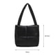 thumbnail image 5 of Bolso Con Asa Superior Bolso a cuadros acolchado de algodón PU para mujer Bolso con asa superior de color sólido (negro), 5 of 5