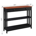 thumbnail image 4 of Convenience Concept Cherry Mission 1 Drawer Console Table with Shelves in Cherry/Black Wood Finish, 4 of 6