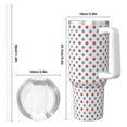 thumbnail image 4 of Sikiie Red Blue Polka Dots Insulated Stainless Water Bottle Lid Travel Mug Cup Insulated Tumblers Cup 40oz Ice Bully With Handle, 4 of 8