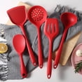 thumbnail image 1 of Utensilios de cocina de silicona, espátula de cocina de cinco piezas, cuchara sopera, juego de espátula de silicona multifuncional para cocinar, 1 of 4