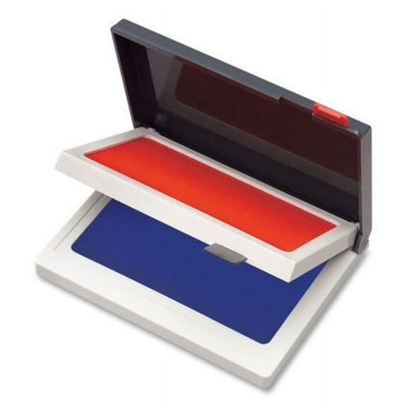 Cosco COS090429 2.75 x 4.25 in. Two-Color Felt Stamp Pads, Blue & Red