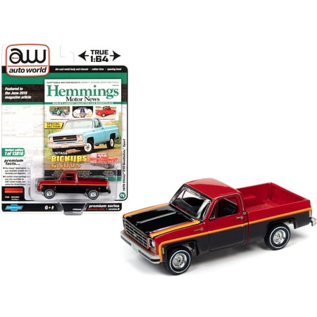 Auto World 1979 Chevy C10 Sport Red Black Truck Play Vehicle