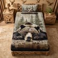 thumbnail image 3 of meiyoeat Rustic Bear Wood Twin Sheets For Boys, Vintage Farmhouse Cabin Bedding For Kids,3-Piece, 3 of 6