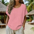 thumbnail image 2 of Aezemi Loose Striped Shirts Womens Tunic Curved Hem Lightweight Beach Vacation Casual Tops Women Summer Pullover Short Sleeve Fashion Outdoor Tees 3XL, 2 of 6