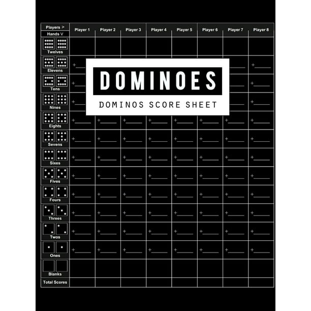 Dominoes Score Sheet: Dominos Score Game Record Book, Dominos Score