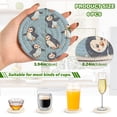 thumbnail image 3 of Haosy Set of 6 Drink Woven Coaster with Holder Heat Resistant Non-Slip Bar Coasters 4 Inches Lovely Penguins, 3 of 7