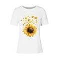 thumbnail image 4 of HAPIMO Women' Plus Size Flower Graphic Bsaic Tees Summer Tops for Women Fashion Clothes Crew Neck Tees Casual Loose Elegant Blouses Dressy Tunic White XXL, 4 of 4