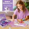 thumbnail image 4 of 112-Piece Unicorn Stationery Set for Girls - A5 Writing Paper, Envelopes, Stickers & Craft Tools with Storage Box - Perfect Birthday & Christmas Gift for Ages 5-11, 4 of 7