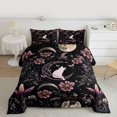 thumbnail image 2 of Homewish Boho Kawaii Cat Queen Comforter Set for Teens, Groovy Flower Botanical Bedding Sets, Dreamy Stars Moon Galaxy Reversible Bedding Comforter Set, Breathable Home Decor, 3pcs, 2 of 8