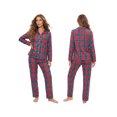 thumbnail image 6 of RUINIXCW Mommy and Me Matching Christmas Pajamas Plaid Print Lapel Tops and Pants, 6 of 7