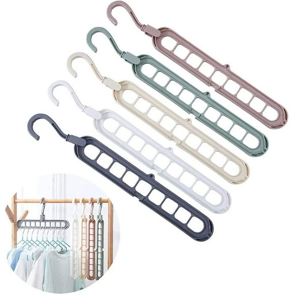 Space Saving Clothes Hangers, 5 Pieces Multi Hanger Organizer, Magic Hanger, Closet Hanger Holder Space Saving Hangers