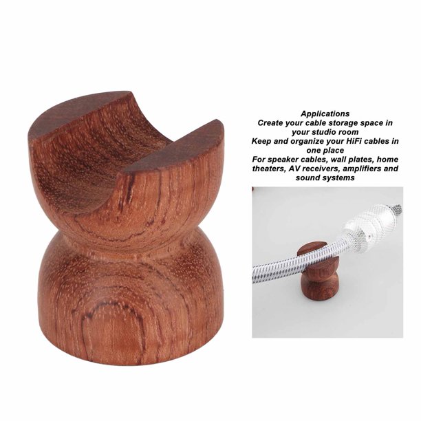 Soporte Para Cable De Altavoz De Madera Rosa - Base Decorativa Para Cables, Color Rosa, Sin Marca