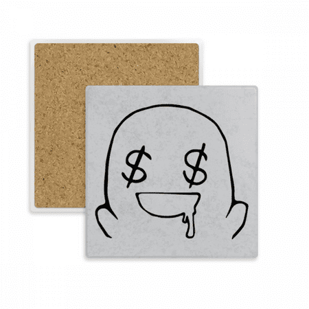 

Make One s Mouth Water Black Happy Square Coaster Cup Mat Mug Subplate Holder Insulation Stone