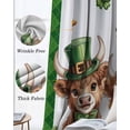thumbnail image 3 of St. Patrick's Day Kitchen Curtains Cute Highland Cow Shamrock Gold Coin Green Cafe Short Curtains for Bathroom Blackout Window Curtain Small Window Treatment Drapes for Bedroom Living Room 52"x45"x2, 3 of 9
