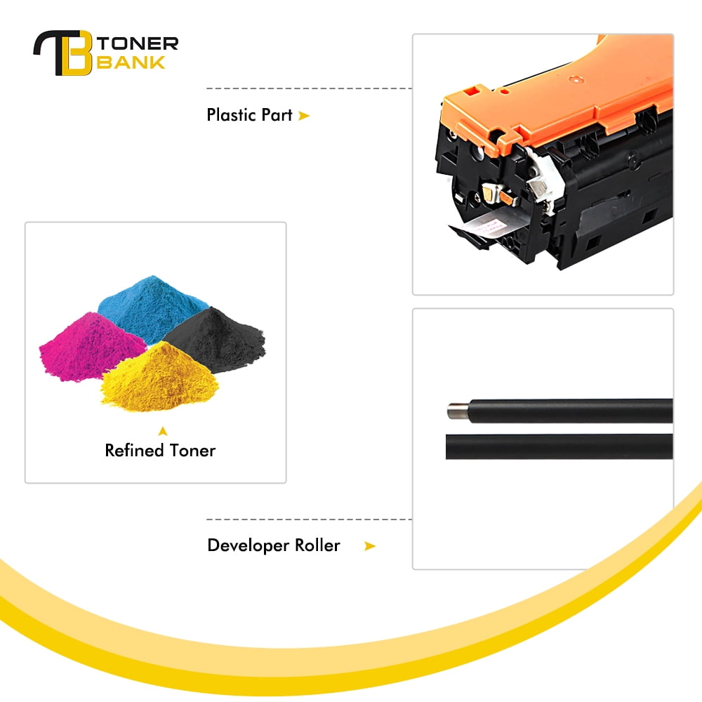 Compatible for HP 304A Toner Cartridges 4-Pack Color Set CC530A CC531A CC532A CC533A Color LaserJet CP2025 CP2025N CP2025DN MFP CM2320FXI Printer Ink (BK+C+M+Y)