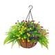 thumbnail image 4 of Flores artificiales colgantes en cesta, cesta de flores falsas, regalo de inauguración de la casa, ramo Artificial para exteriores, interiores y, 4 of 8