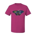 thumbnail image 2 of Wild Bobby, Colorful Rainbow Patterned Butterfly Animal Lover Men's Graphic T-Shirt, Fuschia, 3XL, 2 of 3