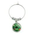 thumbnail image 1 of Black Cat Hiding in Christmas Tree Wine Glass Charm Drink Marker, 1 of 3