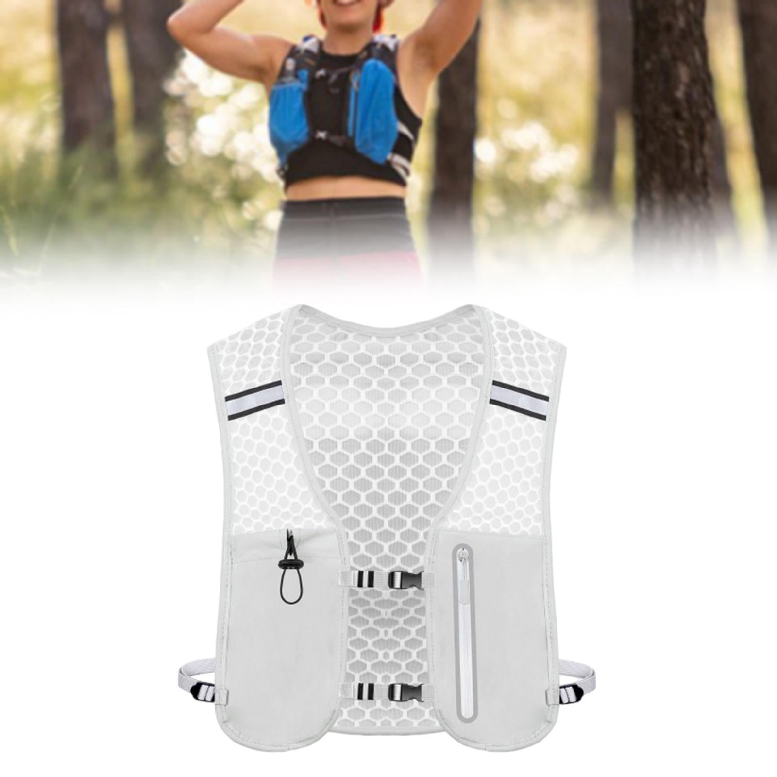 QccHieUs Running Vest Pack 2 L with Adjustable Waistband Outdoor Sports Bag for Women Men gray