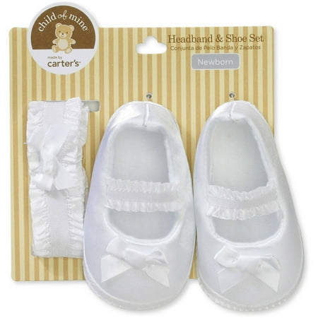 Child of Mine by Carters Newborn Girls' Satin Headwrap and Christening Set