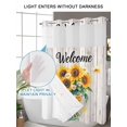 thumbnail image 4 of No Hook Cloth Fabric Shower Curtain with Snap in Liner, Spring Sunflower Waterproof Shower Curtains Set with See Through Top Window, Yellow Butterfly Wood Farm Country Bath Curtains Shower 36"x78", 4 of 6
