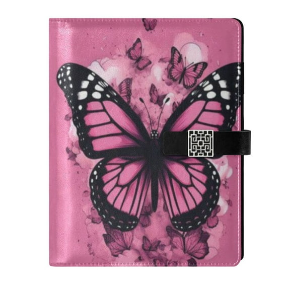 Premium Faux Leather Notebook - Refillable, Multi-Functional Organizer, 23.3x17cm, All-Season Use，A Butterfly