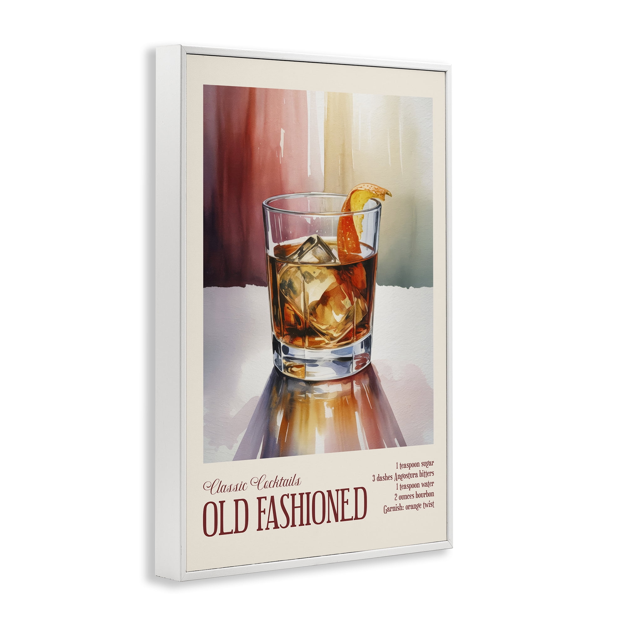 Stupell Industries Old Fashioned on Surface White Framed Giclee Art, design by Andreas Magnusson